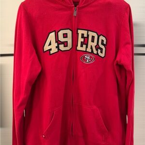 Antigua Women's Red 49ers  Zip-Up Hoodie Jacket
